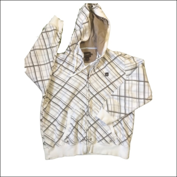 O'Neill Other - O'Neill White Plaid Zip Up Jacket Hoodie Size L